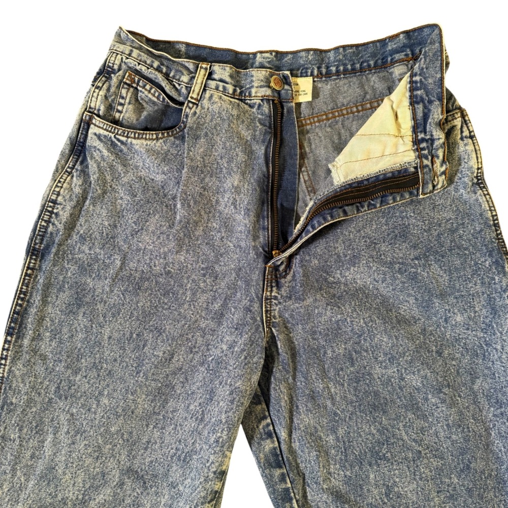 VTG Bill Blass 12 (28x30) Blue Acid‎ Wash High Waisted Denim Women's Mom Jeans - Picture 7 of 10